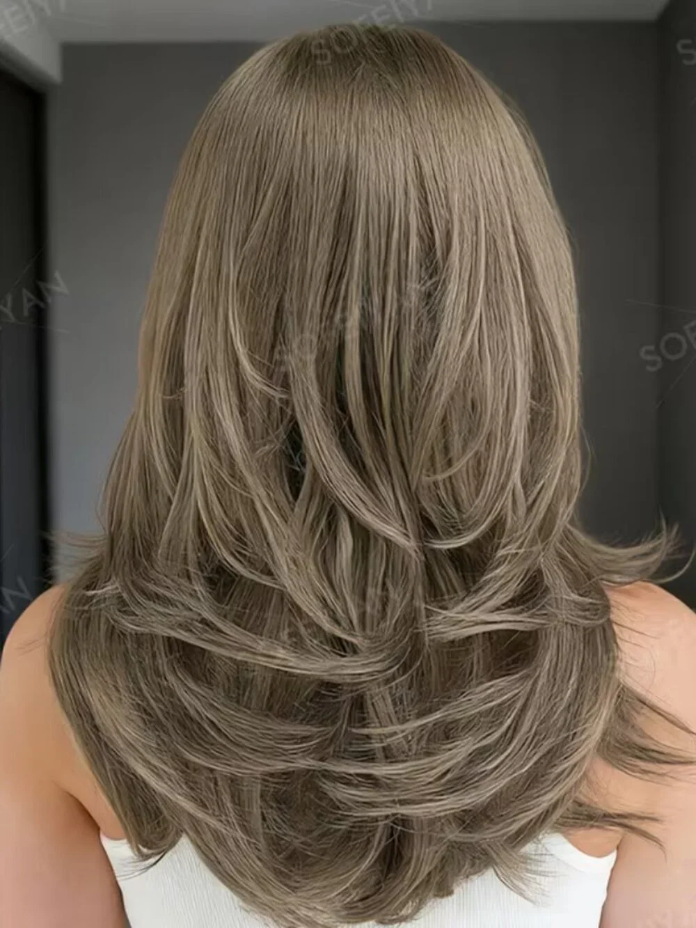 Sofeiyan Long Wavy Brown Wig Women Heat Resistant Cosplay Costume Wig - NEW
